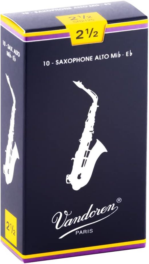 Vandoren Traditional Alto Saxophone Reeds 2.5, 10ct