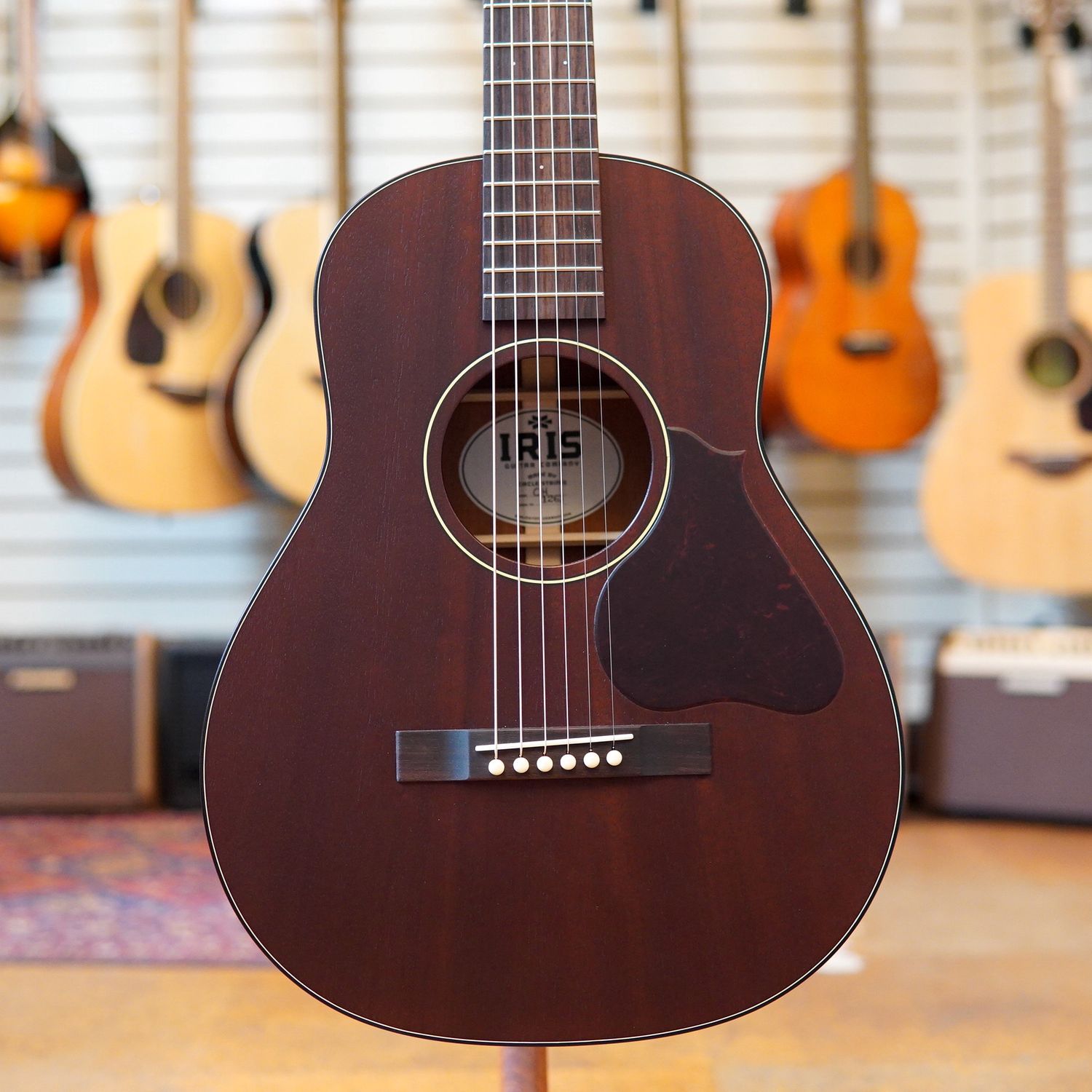 Iris Guitars CH Model All-Mahogany Parlor Acoustic w/Hard Case