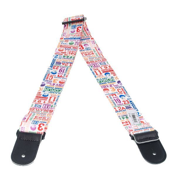 D&#39;Addario Beatles 1964 US Tour Ticket Stubs Guitar Strap, Multi Color