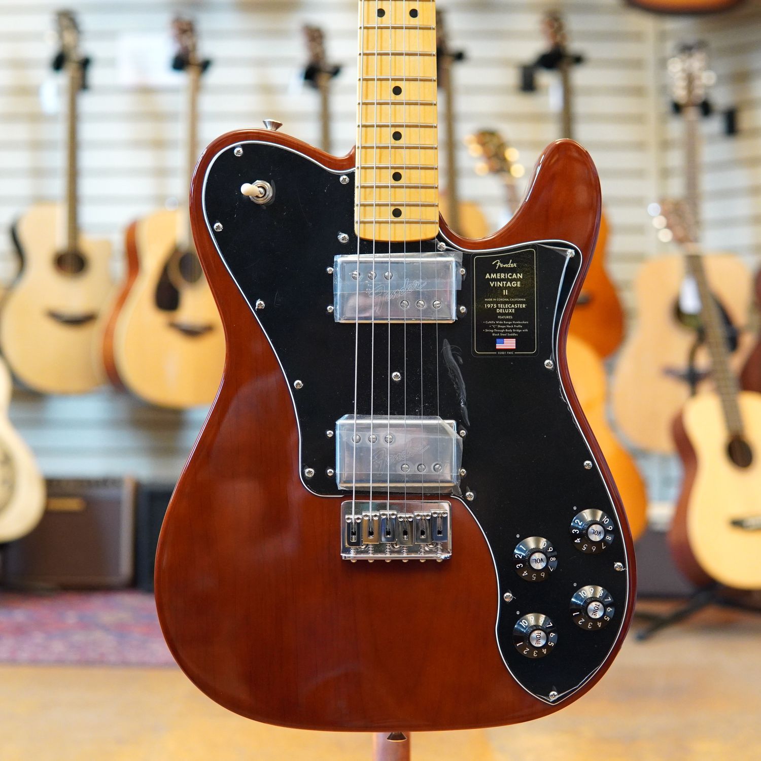 Fender American Vintage II 1975 Telecaster Deluxe 2024 Mocha w/Maple Fingerboard, Hard Case