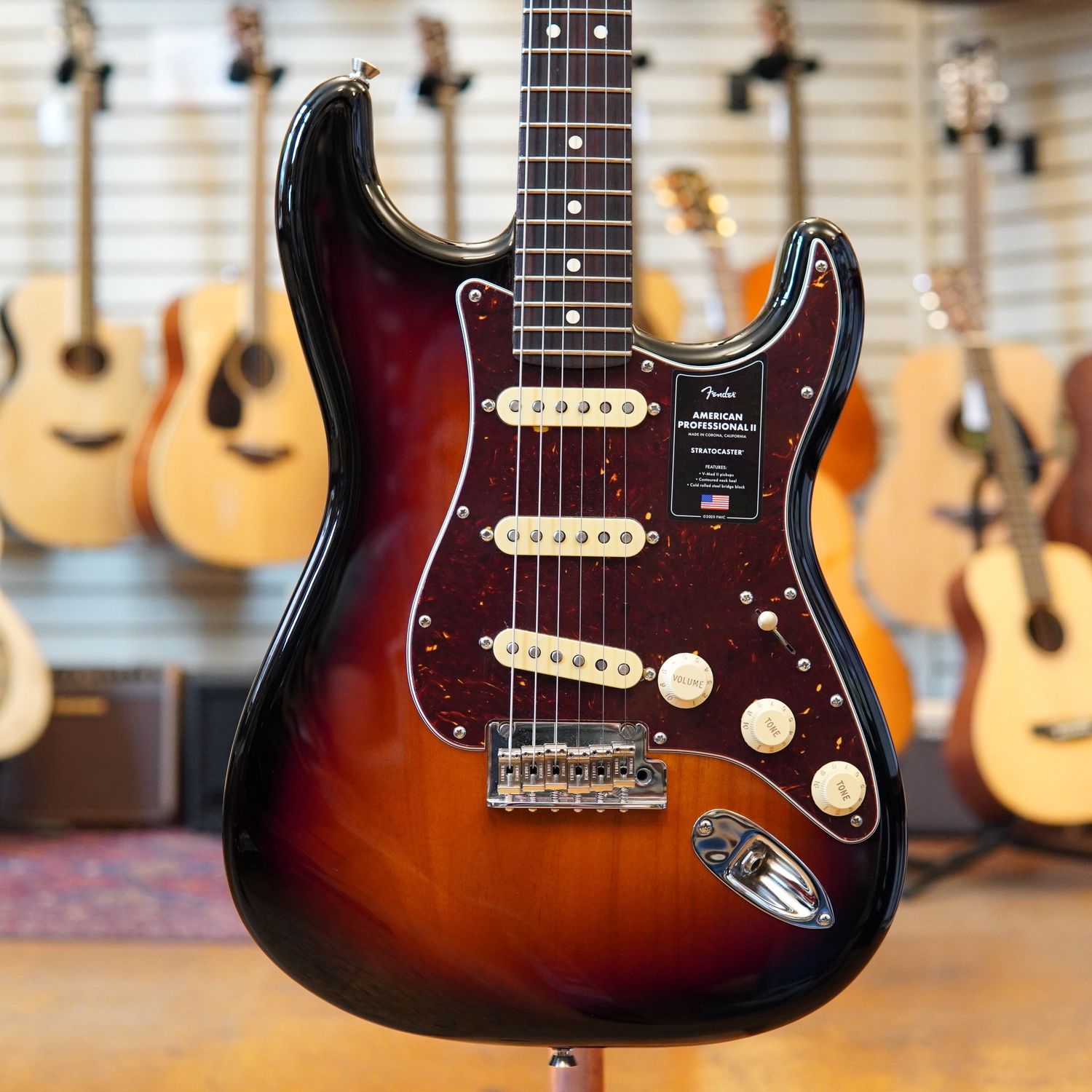 Fender American Professional II Stratocaster 2023 3-Color Sunburst w/Rosewood Fingerboard, Hard Case