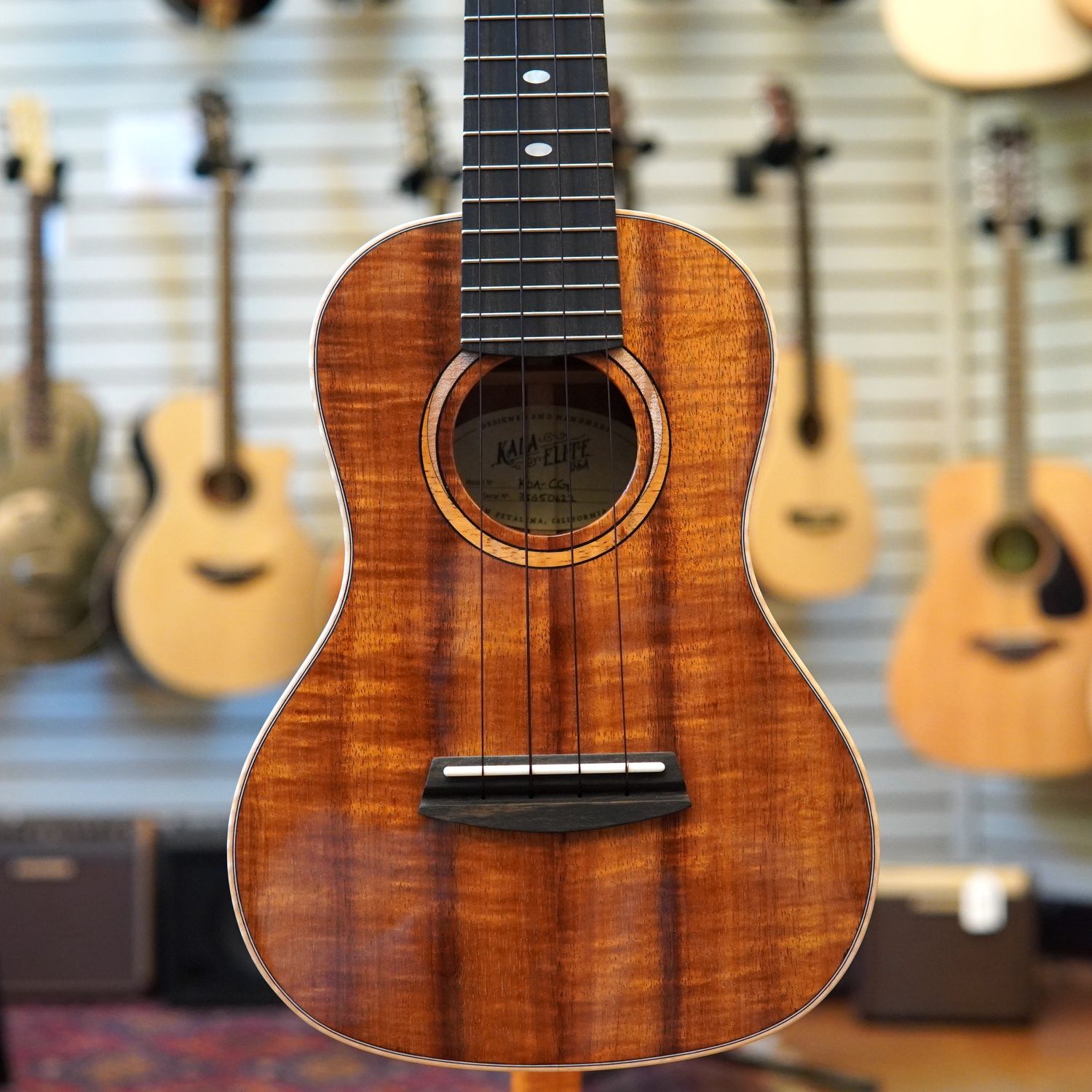 Kala USA KOA-CG All-Solid Gloss Hawaiian Koa Concert Ukulele w/Hard Case