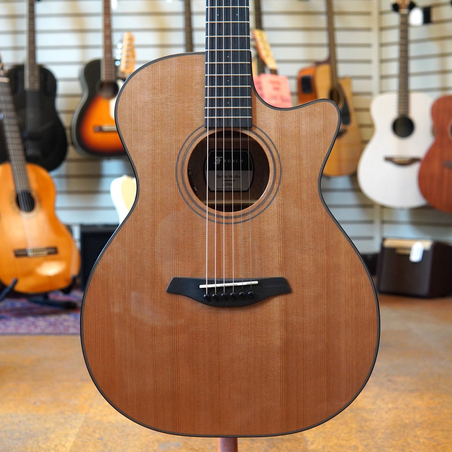 Furch Blue Plus OMc-CMa VTC Red Cedar/Mahogany Cutaway Acoustic-Electric Guitar w/Padded Gig Bag