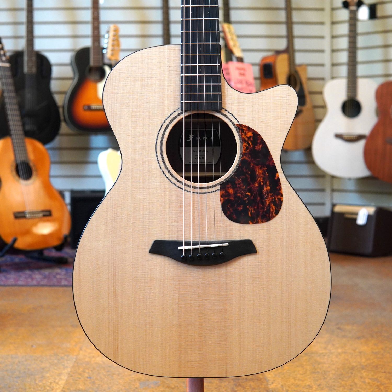 Furch Blue OMc-SW a Sitka Spruce/Black Walnut Cutaway Acoustic Guitar w/Padded Gig Bag