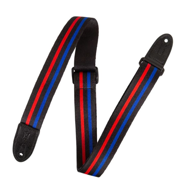Levys Stripe Blue Red Black Poly 1.5 Youth Strap