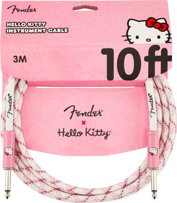 Fender x Hello Kitty White/Pink Woven Cable, 10&#39;