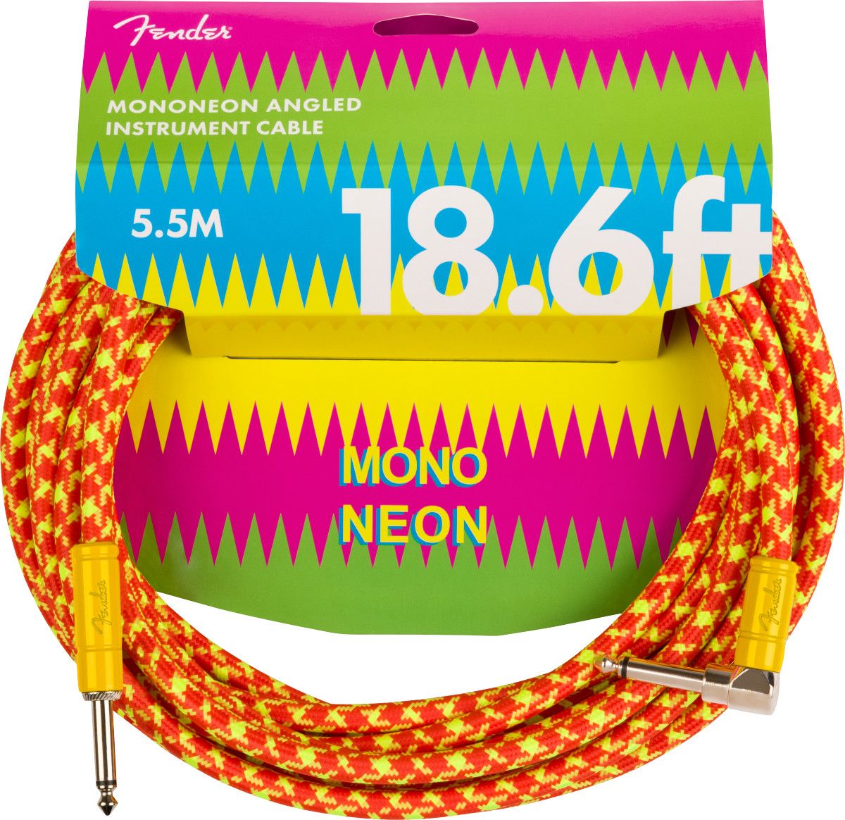 Fender MonoNeon Instrument Cable, 18.6&#39;, Orange