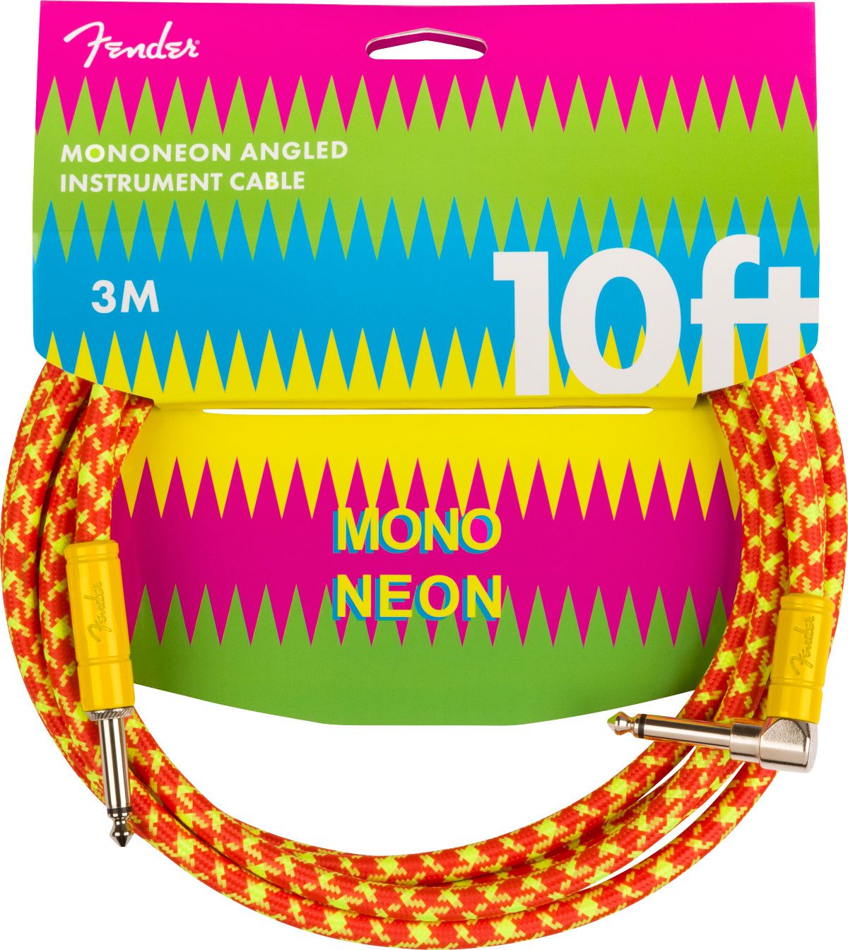 Fender MonoNeon Instrument Cable, 10&#39;, Orange