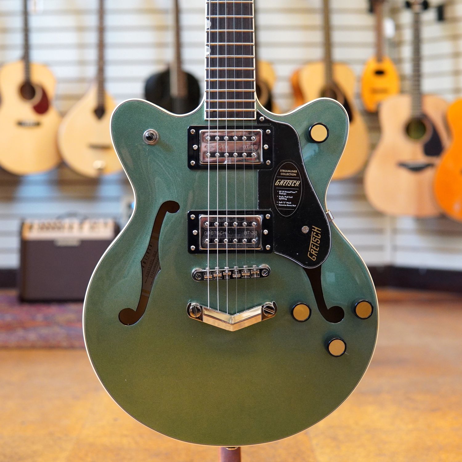 Gretsch G2655 Streamliner Double-Cut Steel Olive Electric Guitar