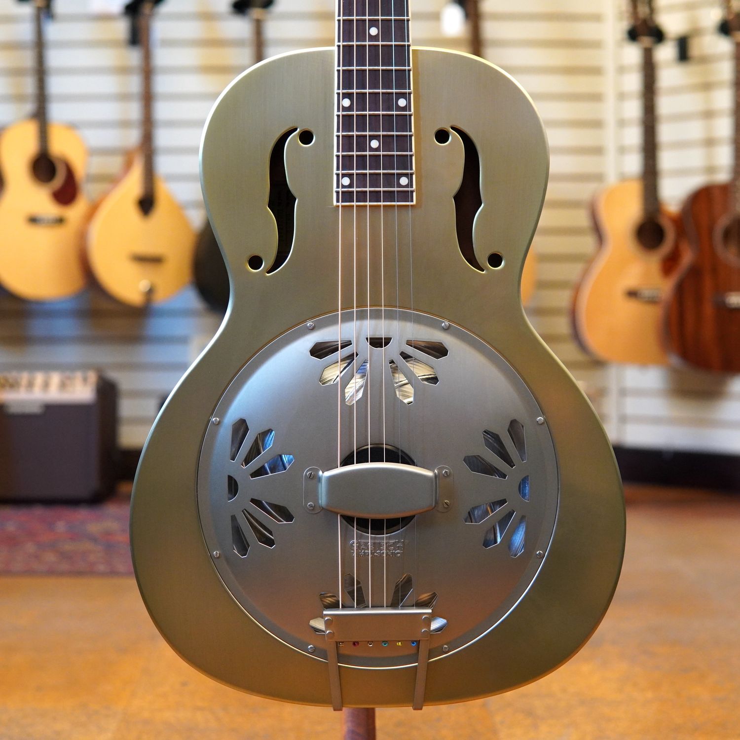 Gretsch G9202 Honey Dipper Special Round-Neck Brass Body Resonator Guitar Bell Bronze