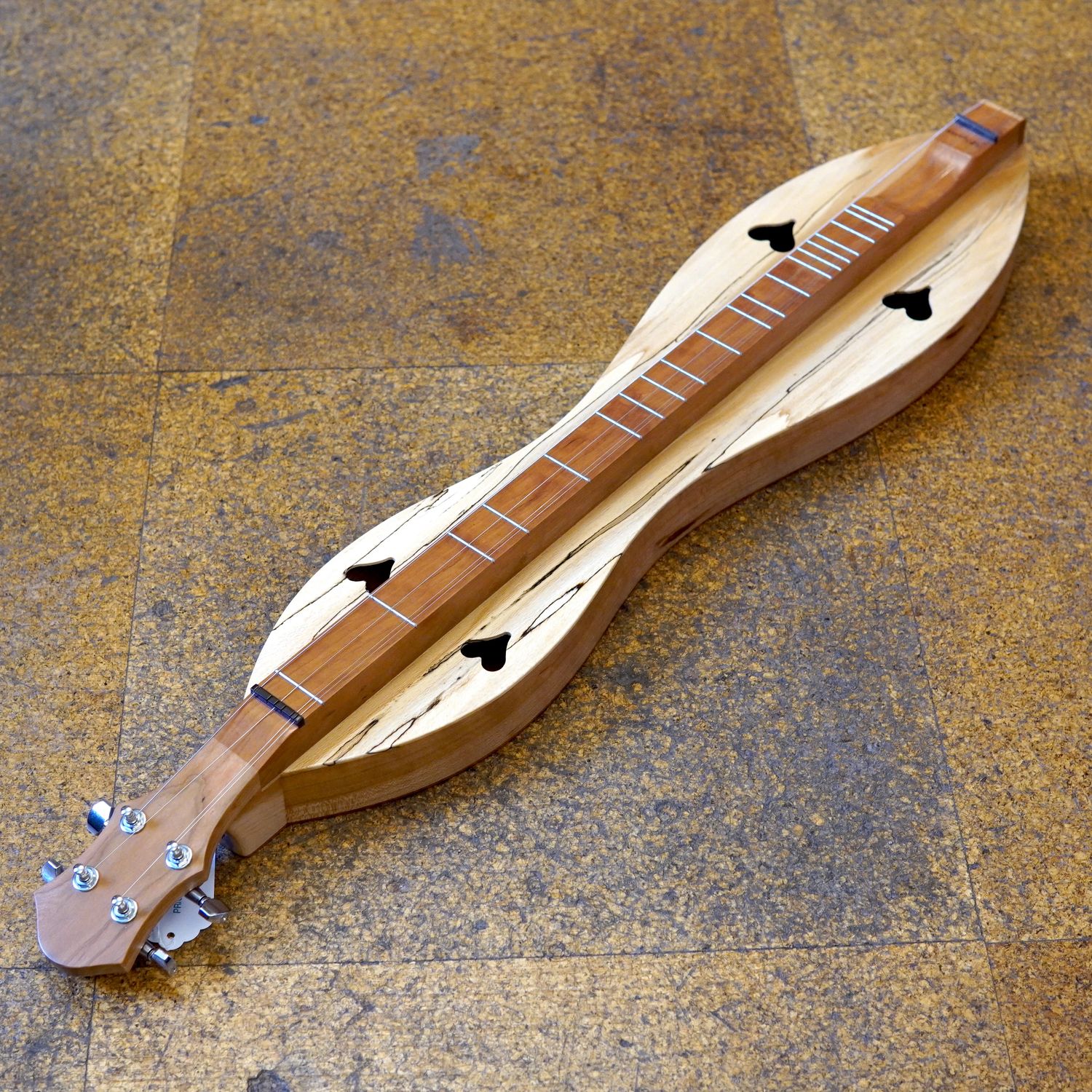 McSpadden 4FH26CSy 26&quot; Cherry/Spalted Sycamore Hourglass Mountain Dulcimer w/Padded Gig Bag