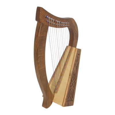 Roosebeck Walnut Baby Harp 12 String - Knotwork