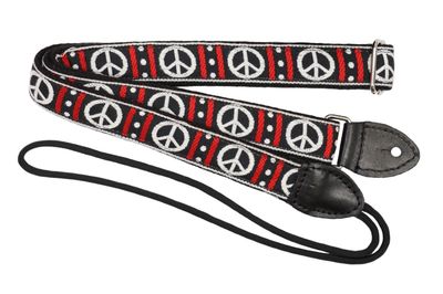 Souldier FMDA0565 - Peace Black F-Style 1&quot; Mandolin Strap