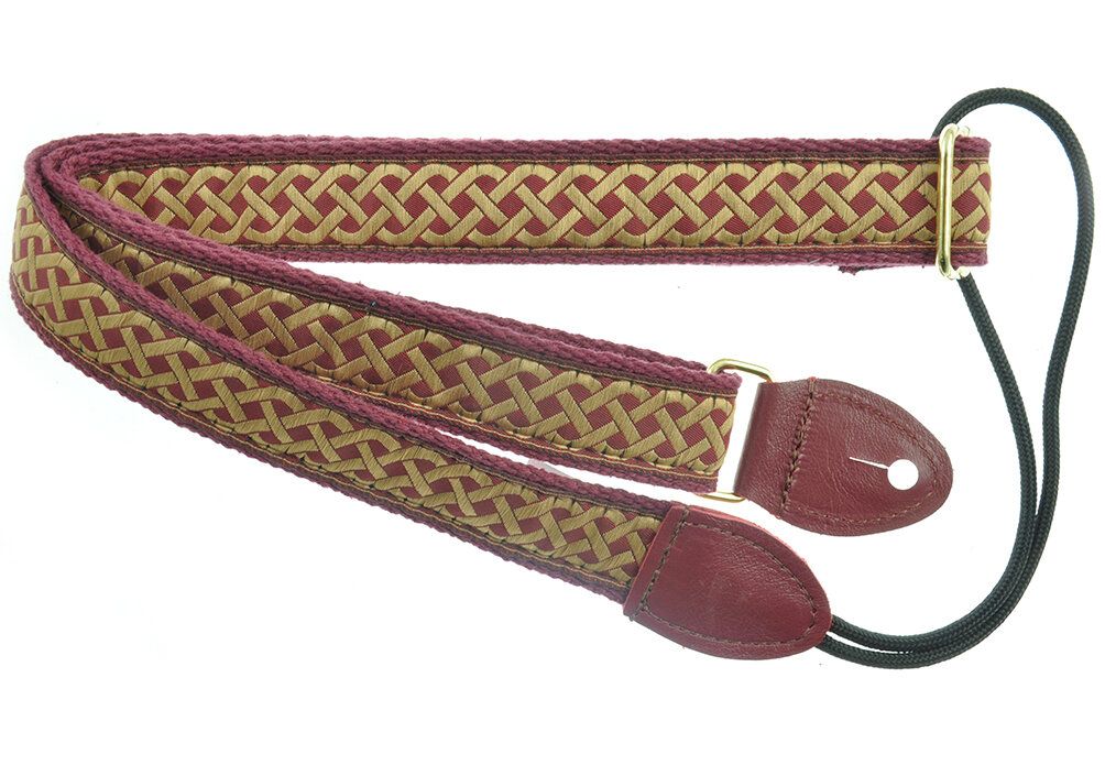Souldier FMDA0639 - Celtic Knot Tan/Wine F-Style 1&quot; Mandolin Strap