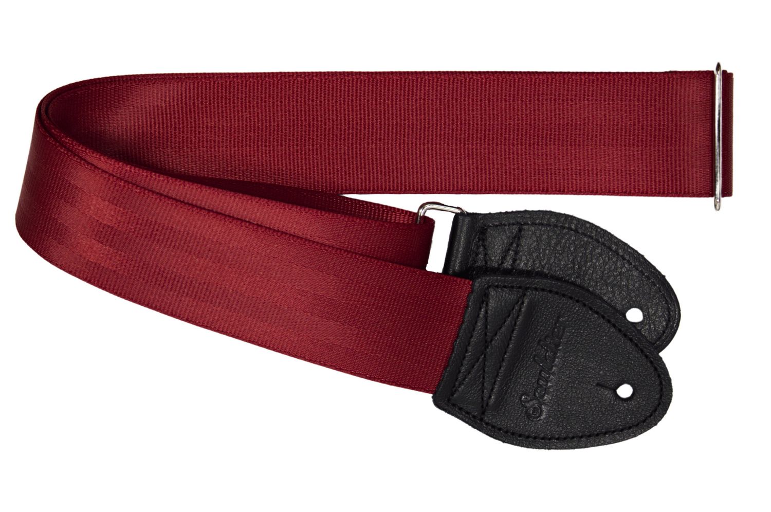 Souldier Dark Red/Black Plain Seatbelt 2&quot; Guitar Strap
