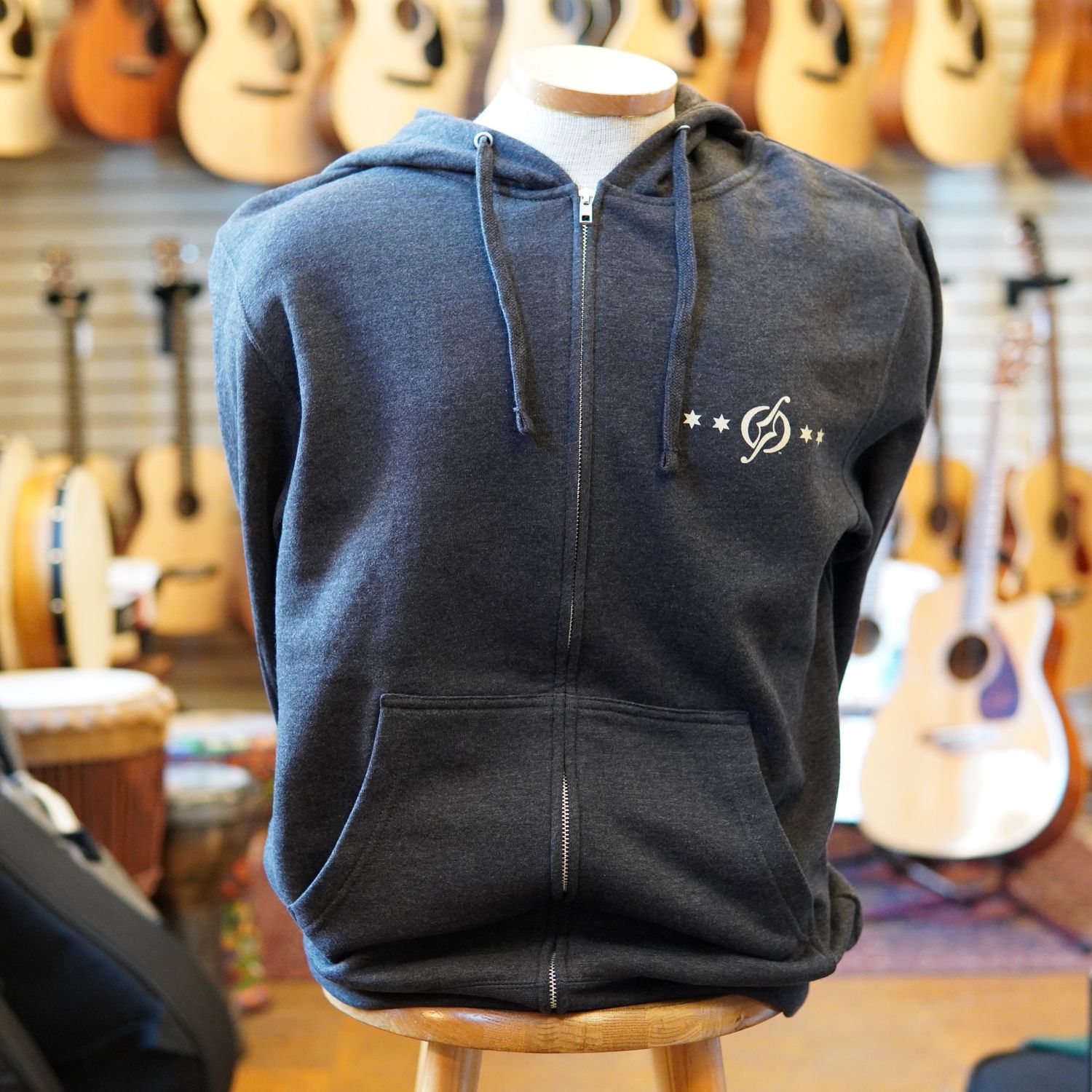 Old Town School Zip Hoodie Charcoal Heather