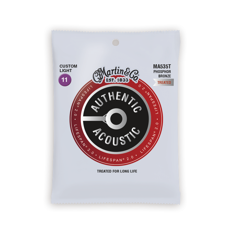 Martin Authentic Acoustic Lifespan Strings 11-52 - 92/8 Phosphor Bronze