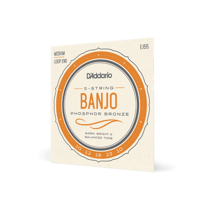 D'Addario EJ55 5-String Banjo Strings Phosphor Bronze Medium 10-23