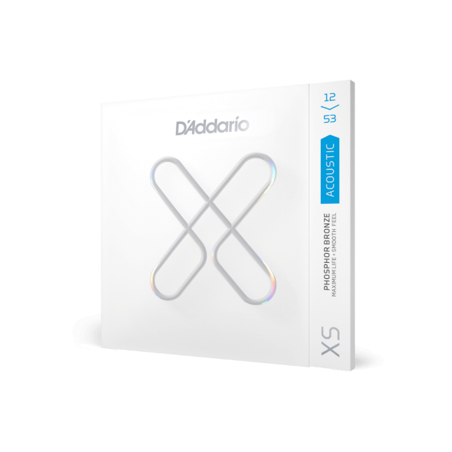 D'Addario 12-53 Light XS Phosphor Bronze Coated Acoustic Guitar Strings