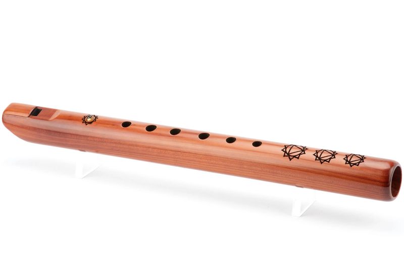 High Spirits E Flute - SOLAR PLEXUS Chakra Spirit Bass - Aromatic Cedar, with pouch