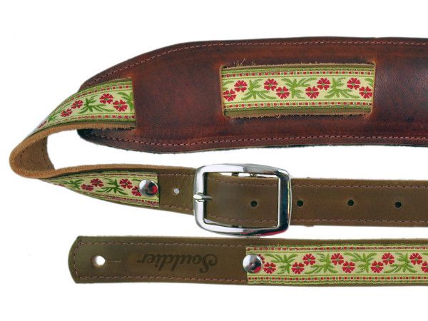 Souldier Saddle Strap Petunia on Brown Leather