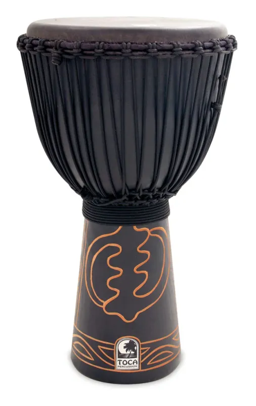 Toca Rope Tuned Black Mamba 13'' Djembe with Pro Bag and Djembe Hat
