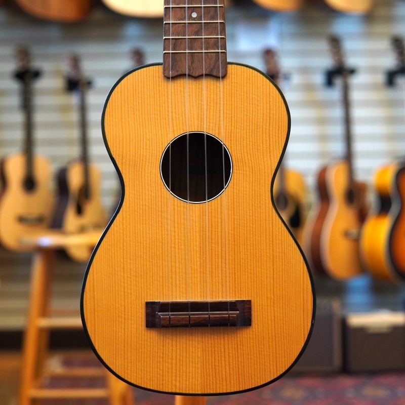 Bruko (Germany) Cedar/Rosewood Soprano Ukulele Late 1990s Yellow Stain w/Case