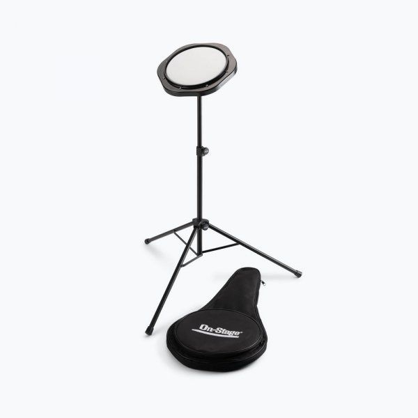 OnStage Drum Practice Pad with Stand and Bag