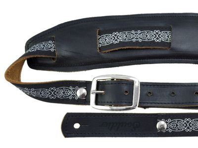 Souldier Saddle Guitar Strap, Eisley White on Black