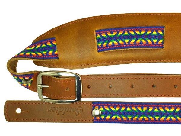 Souldier Saddle Guitar Strap, Laredo Rainbow