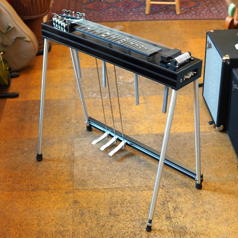 GFI SM 3x4 Single Neck 10-String Student Model Pedal Steel, Black Frame with Black Mica