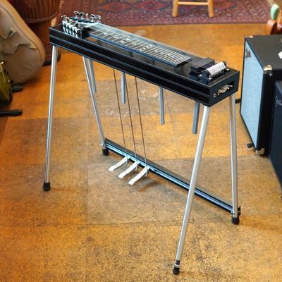 GFI SM 3x4 Single Neck 10-String Student Model Pedal Steel, Black Frame with Black Mica