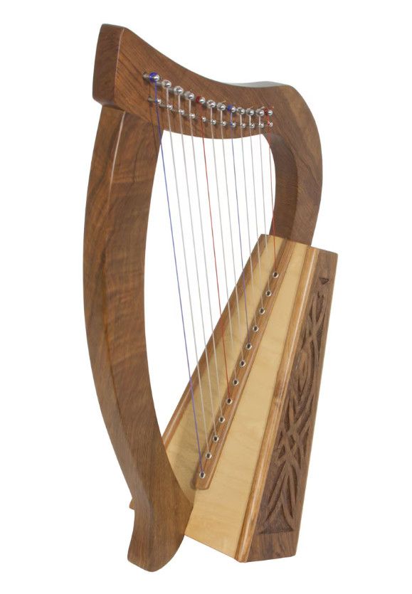 Roosebeck Baby Harp 12-String Knotwork - Walnut