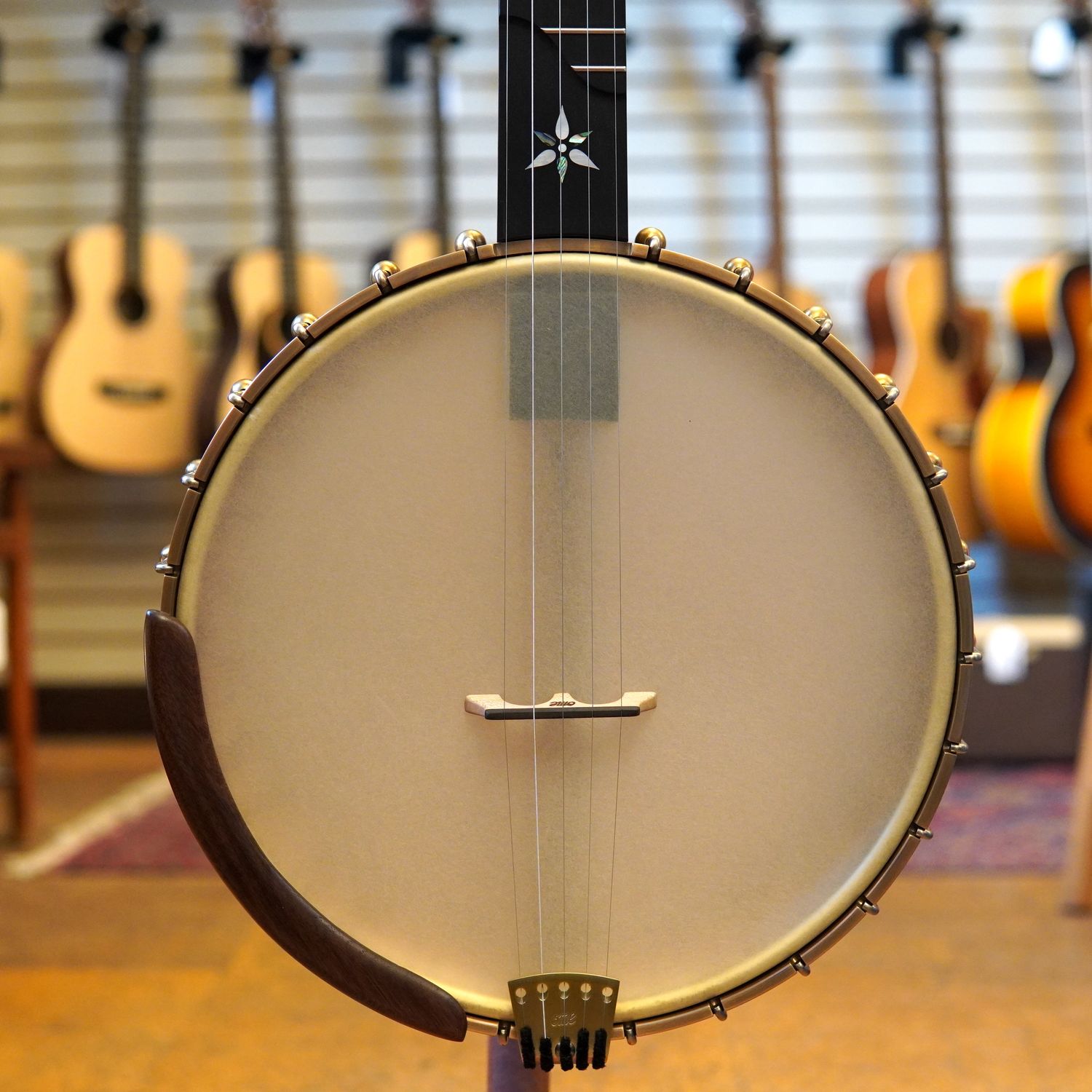OME USA Juniper 12" Bird's Eye Curly Maple Open Back Banjo w/Hard Case