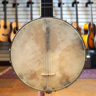 H.C. Nelson (Evanston, IL) 12" Steel Pot Open Back Banjo 1890s w/Case
