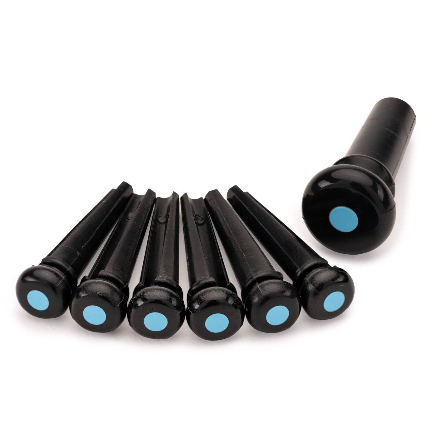 Martin Bridge and End Pin Set - Black with Blue Kydex Inlay