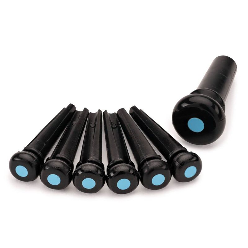 Martin Bridge and End Pin Set - Black with Blue Kydex Inlay