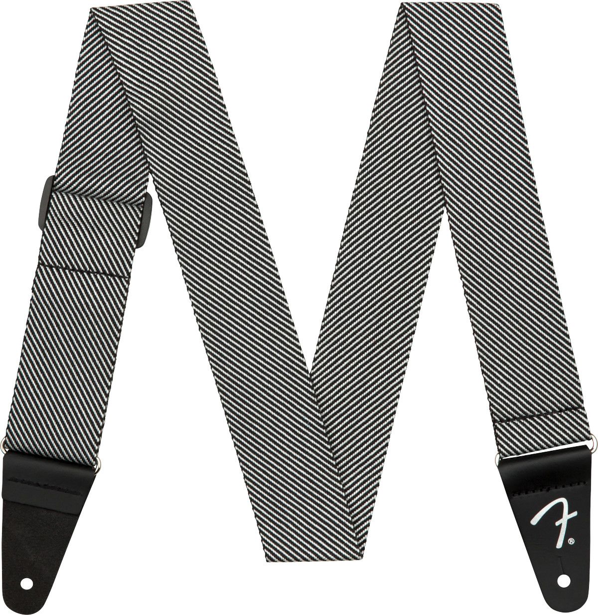 Fender Modern Tweed Guitar Strap, White/Black 2"