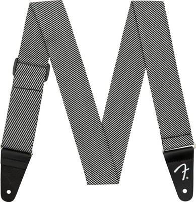 Fender Modern Tweed Guitar Strap, White/Black 2"