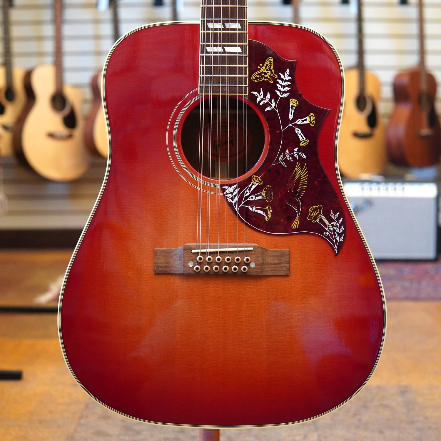 Gibson Custom Limited Hummingbird 12-String Acoustic Guitar 2011 Vintage Cherry w/Hard Case