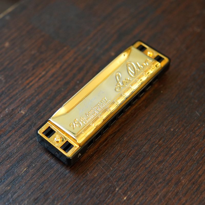 Lee Oskar Japan 25th Anniversary A Major Diatonic Gold Harmonica 2008
