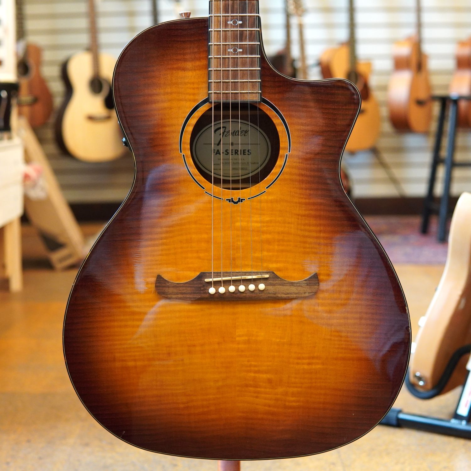 Fender FA-345CE Auditorium Acoustic-Electric Guitar 2017 3-Color Tea Burst w/Hard Case