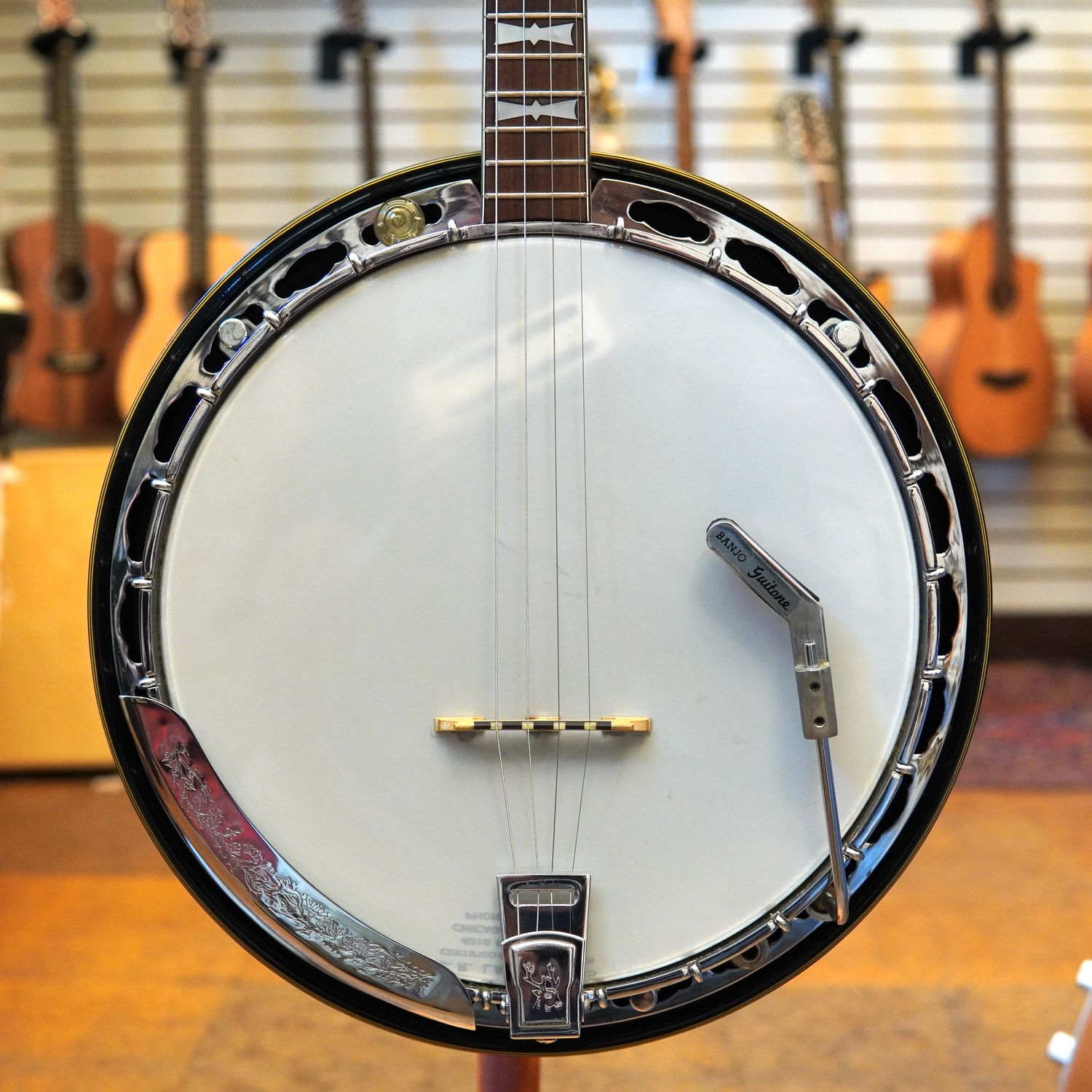 Conrad Japan Tenor Resonator Banjo Early 1970s w/Pickup, Original Hard Case