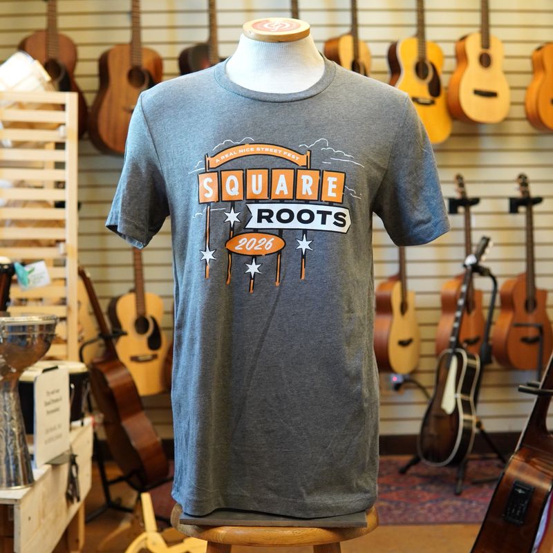 2026 Square Roots Fest T-Shirt (Gray/Orange)