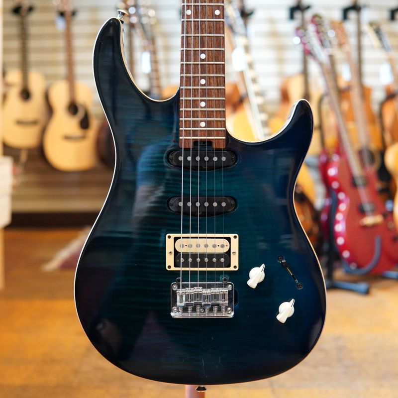 Peavey USA Limited HB HSS Electric Guitar Early 2000s Flame Blue Burst w/Padded Gig Bag