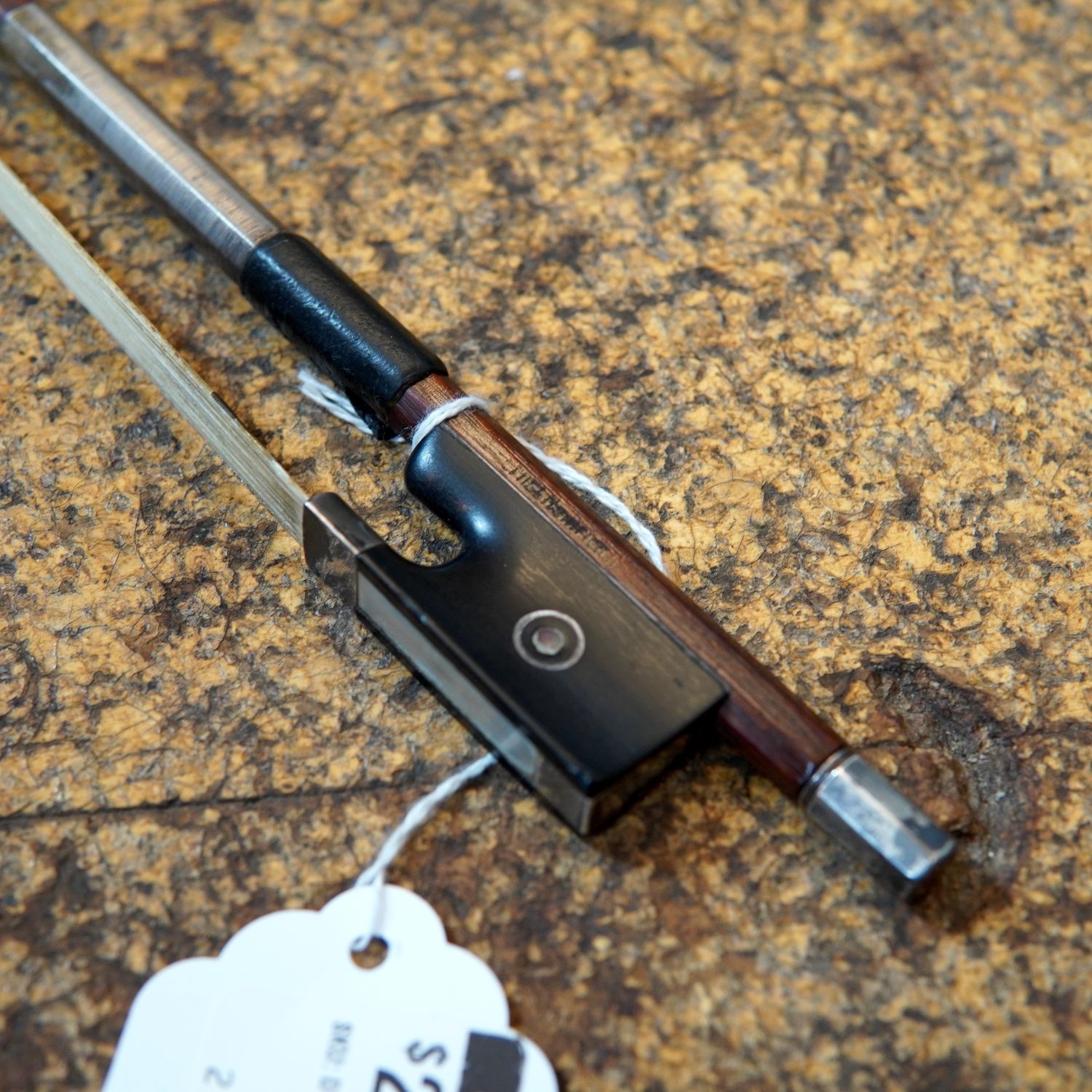 Ernst Heinrich Roth (Pre-WWII Germany) Brazilwood Violin Bow 1930s w/Mother of Pearl Inlay