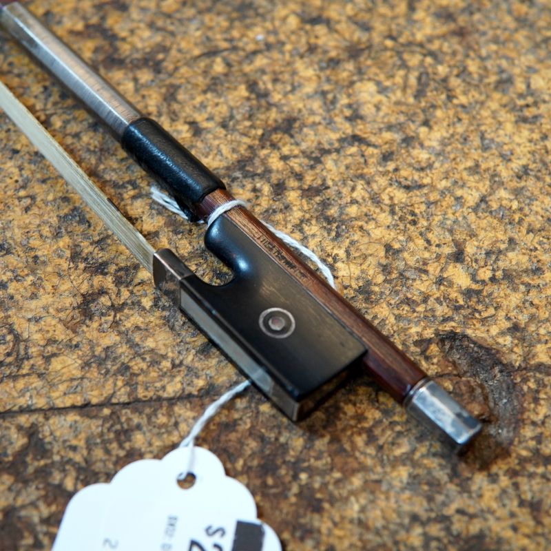 Ernst Heinrich Roth (Pre-WWII Germany) Brazilwood Violin Bow 1930s w/Mother of Pearl Inlay