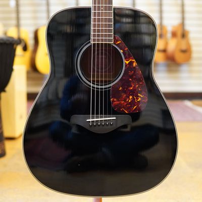 Yamaha FG720S Solid Top Dreadnought Acoustic Guitar Late 2000s Black w/Hard Case