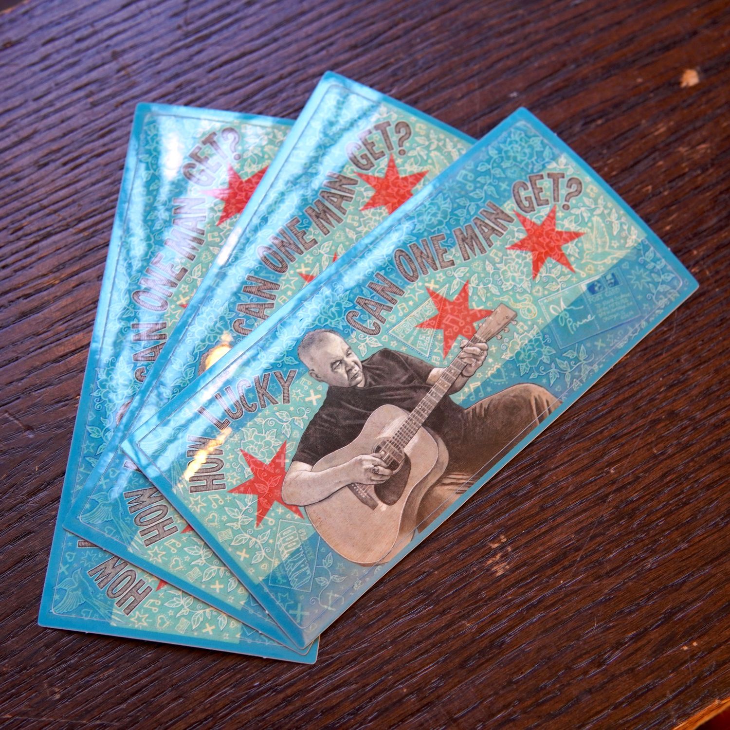 Limited Run John Prine "How Lucky" Mural 5.5 x 2.5" Sticker