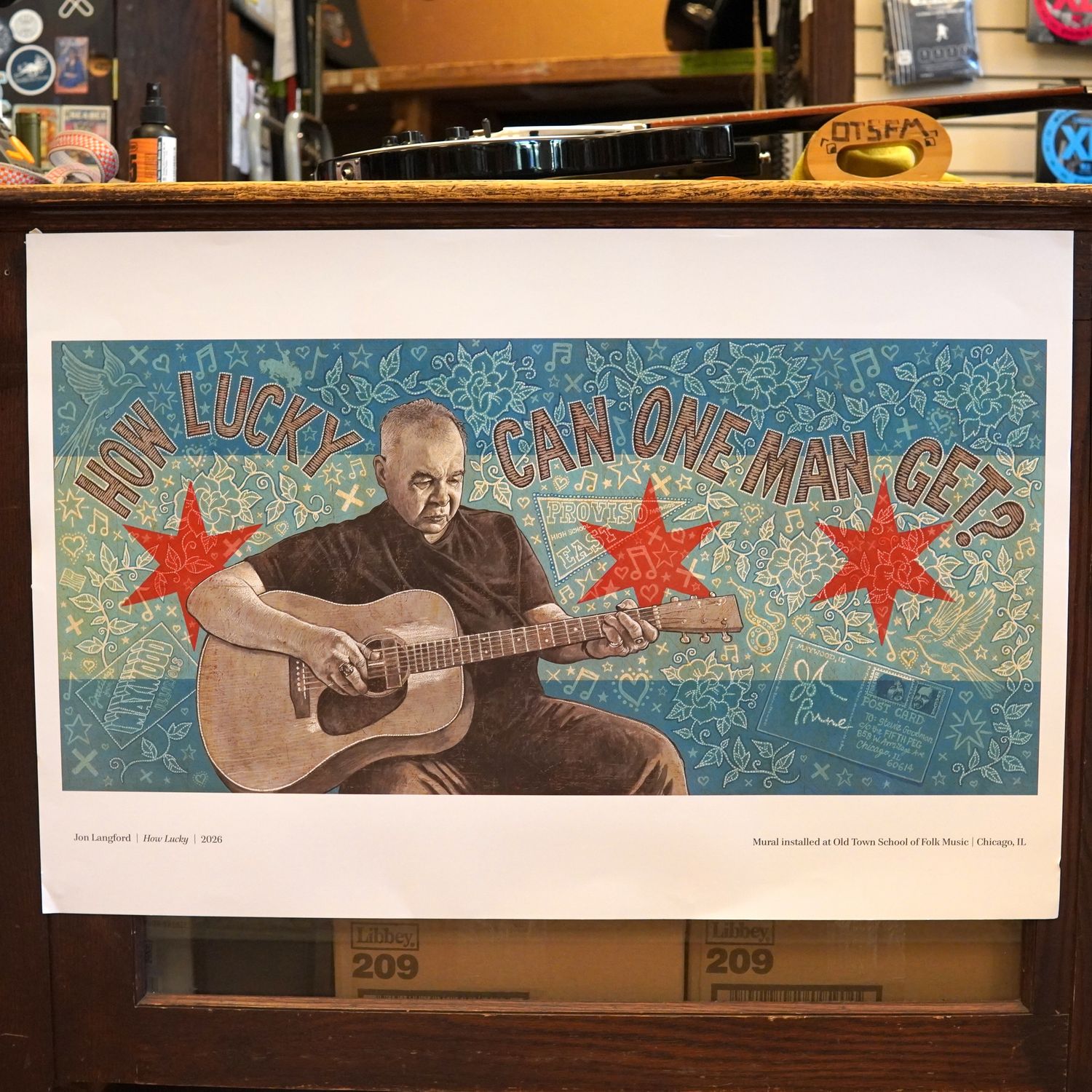 Limited Run John Prine "How Lucky" Mural 36 x 24" Poster